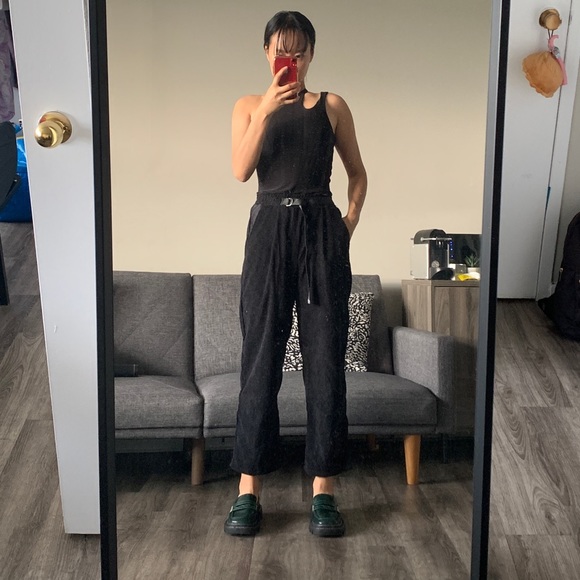 ✨2 for 20$✨Yes style clothing line corduroy black ankle pants - Picture 2 of 7